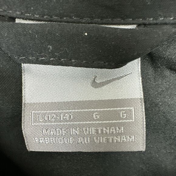 Nike Black And White Striped Windbreaker Full Zipper Jacket Adult Large 12-14 - Picture 5 of 9